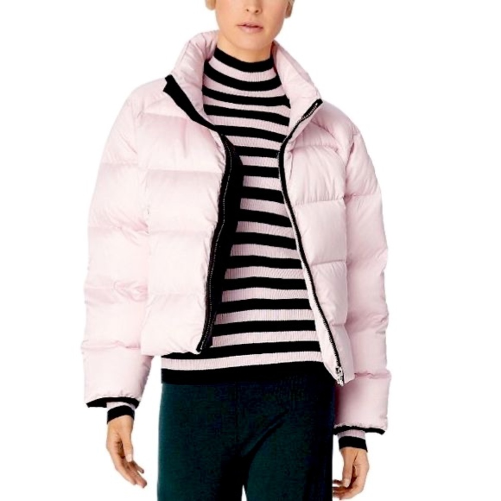 Tory Sport Pastel Pink Cropped Puffer Jacket BY Tory Burch Size M